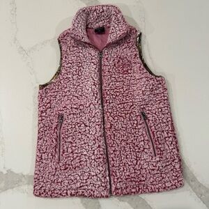Real Tree Full Zip Sherpa Vest Women’s Medium Pink w/Camo Trim Cozycore Winter